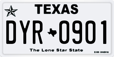 TX license plate DYR0901