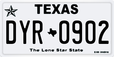 TX license plate DYR0902