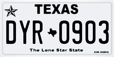 TX license plate DYR0903