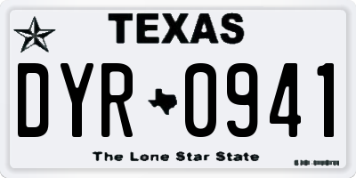TX license plate DYR0941