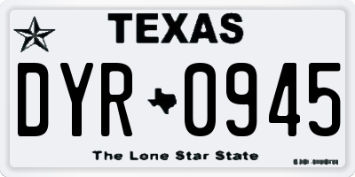 TX license plate DYR0945