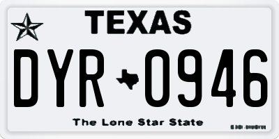 TX license plate DYR0946