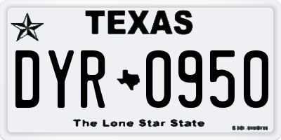 TX license plate DYR0950