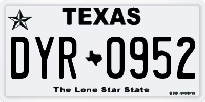 TX license plate DYR0952