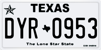 TX license plate DYR0953