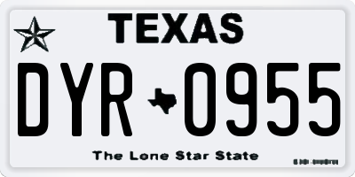 TX license plate DYR0955