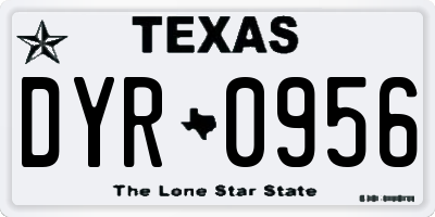 TX license plate DYR0956