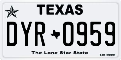 TX license plate DYR0959
