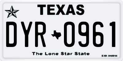 TX license plate DYR0961