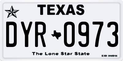 TX license plate DYR0973