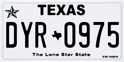 TX license plate DYR0975
