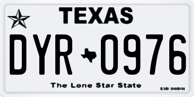 TX license plate DYR0976