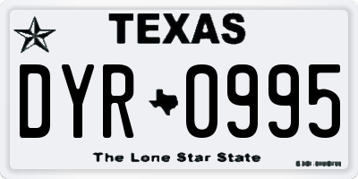 TX license plate DYR0995