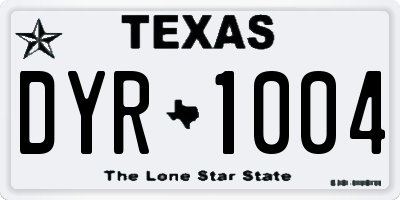 TX license plate DYR1004