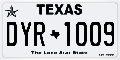 TX license plate DYR1009