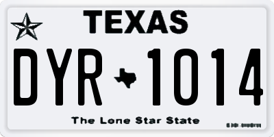 TX license plate DYR1014