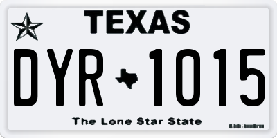 TX license plate DYR1015