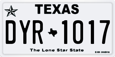 TX license plate DYR1017