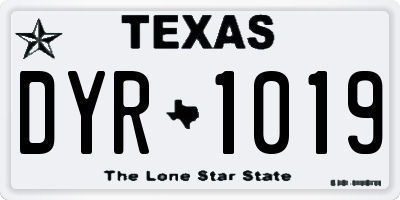 TX license plate DYR1019