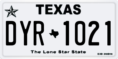 TX license plate DYR1021