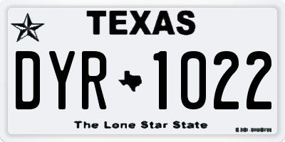 TX license plate DYR1022