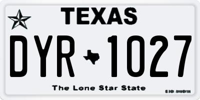 TX license plate DYR1027
