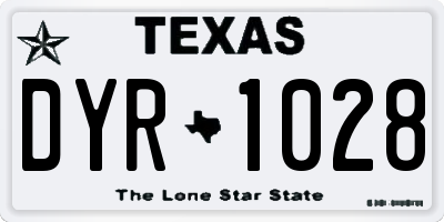 TX license plate DYR1028