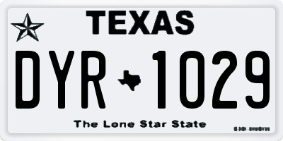 TX license plate DYR1029