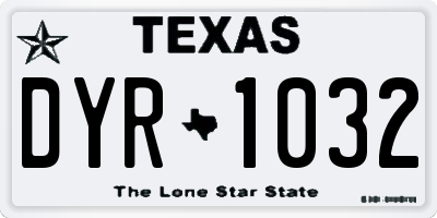 TX license plate DYR1032