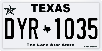 TX license plate DYR1035