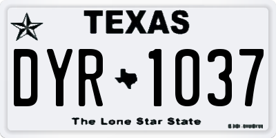 TX license plate DYR1037