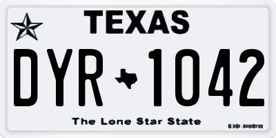 TX license plate DYR1042