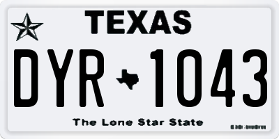 TX license plate DYR1043