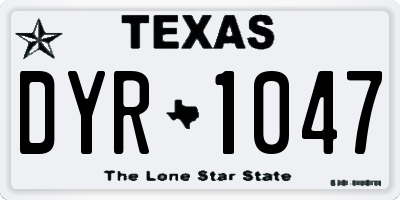 TX license plate DYR1047