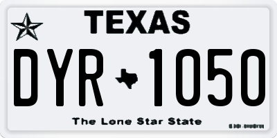 TX license plate DYR1050