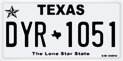 TX license plate DYR1051
