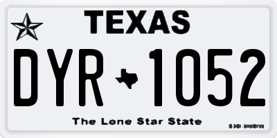 TX license plate DYR1052