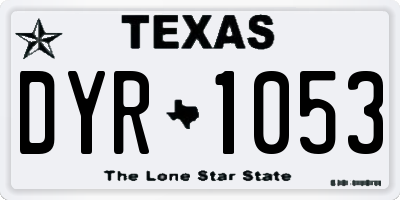 TX license plate DYR1053