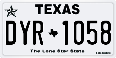 TX license plate DYR1058