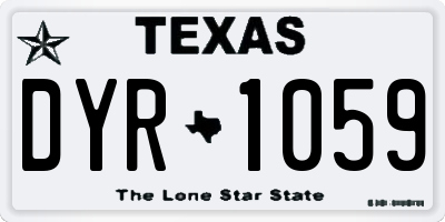 TX license plate DYR1059