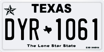 TX license plate DYR1061