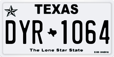 TX license plate DYR1064