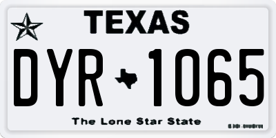 TX license plate DYR1065
