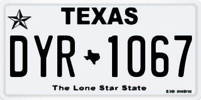 TX license plate DYR1067
