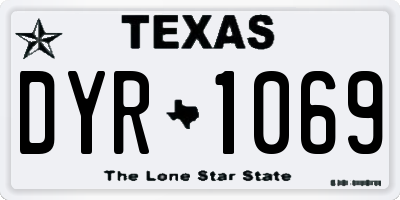 TX license plate DYR1069