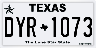 TX license plate DYR1073