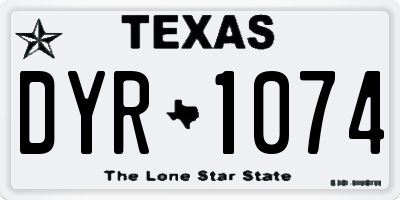 TX license plate DYR1074