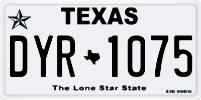 TX license plate DYR1075