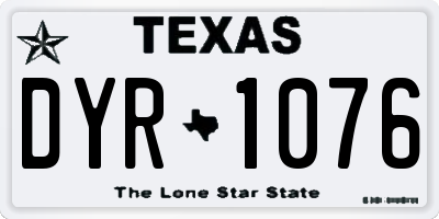 TX license plate DYR1076
