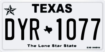 TX license plate DYR1077
